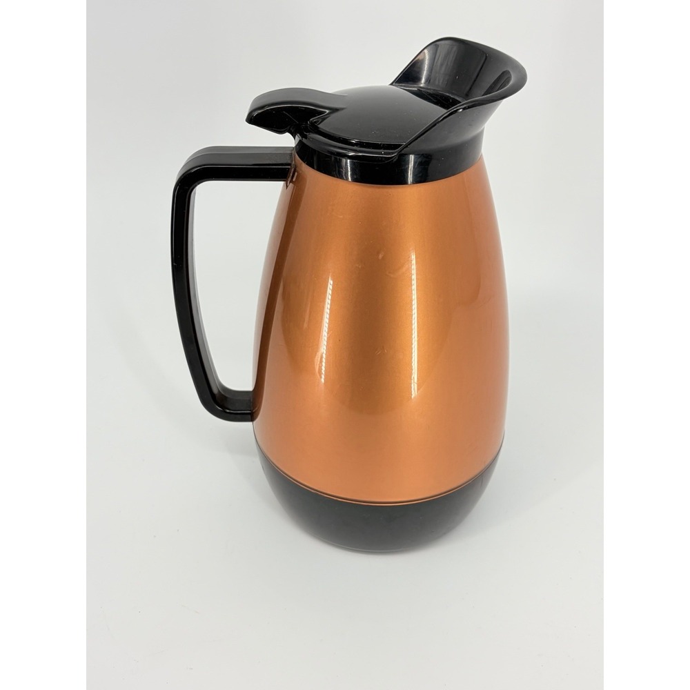 Vintage Thermo-Serv Insulated Coffee Pitcher Carafe Copper Black 32oz Plastic